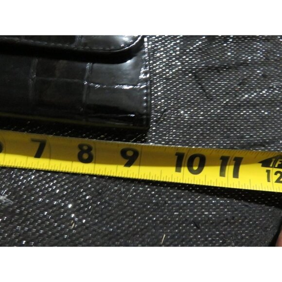 New Directions Black Croc Embossed Kisslock Flap Clutch Continental Long Wallet - Picture 4 of 11